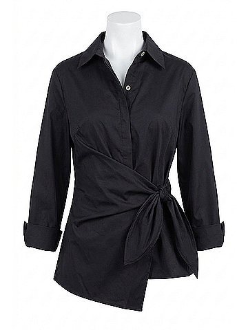 Habitat Perfect Travel Side Tie Shirt in Black (view 1)