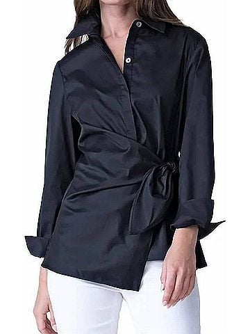 Habitat Perfect Travel Side Tie Shirt in Black (view 2)