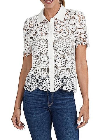 Love Token Amy Lace Top in White (view 2)