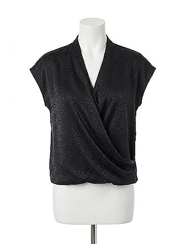 Love Token Joan Wrap Blouse in Black (view 1)