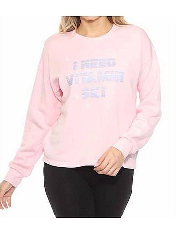 P.J. Salvage I Need Vitamin Ski Lounge Top in Pastel Pink (view 2)