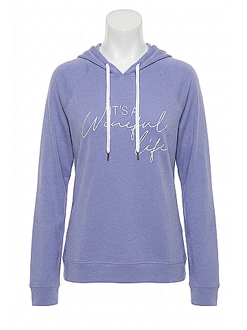 P.J. Salvage It's A Wineful Life Hoodie in Periwinkle (view 1)