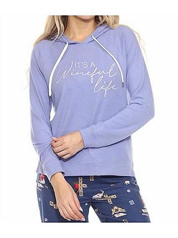 P.J. Salvage It's A Wineful Life Hoodie in Periwinkle (view 2)
