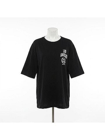 Ambar La Logo Relaxed Fit T-Shirt in Black (view 1)