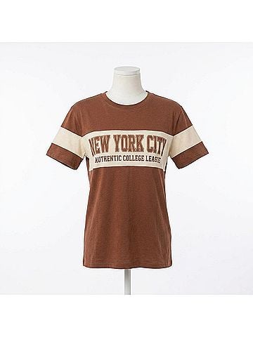 Ambar New York City Printed Short Sleeve T-Shirt in Brown (view 2)