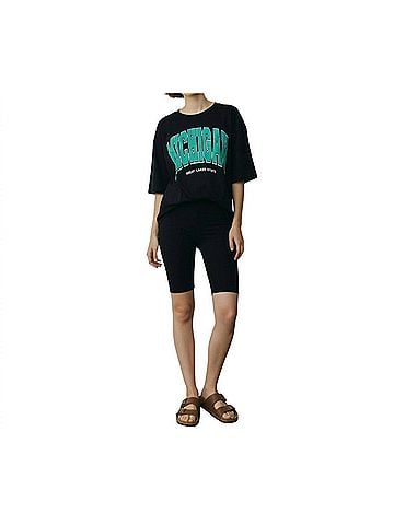 Ambar Michigan Printed Short Sleeve T-Shirt in Anthracite (view 2)