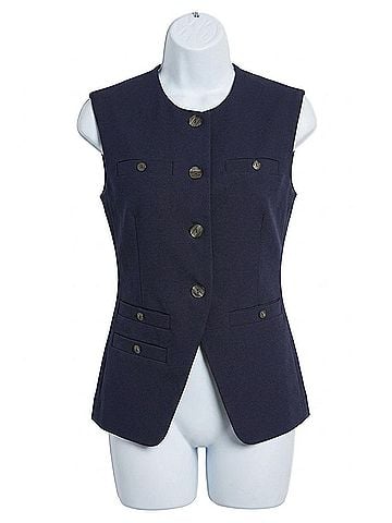 Love Token Hailey Woven Vest in Navy (view 1)