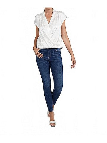 Love Token Joan Wrap Blouse in White (view 2)