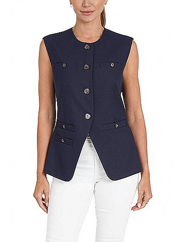 Love Token Hailey Woven Vest in Navy (view 2)