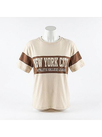 Ambar New York City Printed Short Sleeve T-Shirt in Stone (view 1)