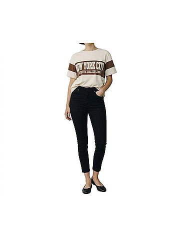 Ambar New York City Printed Short Sleeve T-Shirt in Stone (view 2)