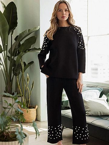 Joh Fiona Pearl Top in Black (view 2)