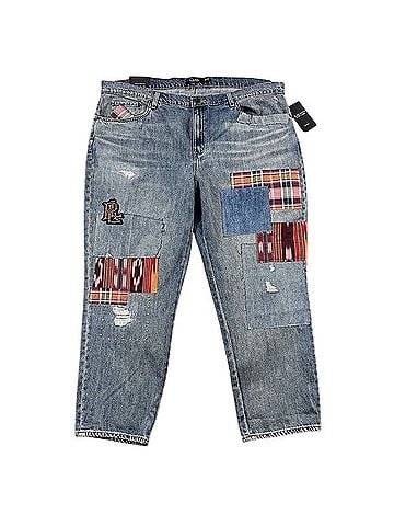 Lauren by Ralph Lauren Patchwork Relaxed Tapered Jeans (view 1)