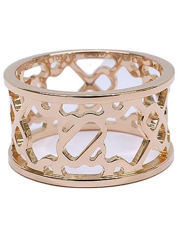 Hermès HERMES Hermes 750 Chaine d'Ancre Passerelle Ring, Yellow Gold, Newly Polished, Women's (view 1)