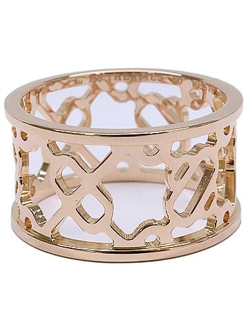 Hermès HERMES Hermes 750 Chaine d'Ancre Passerelle Ring, Yellow Gold, Newly Polished, Women's (view 2)