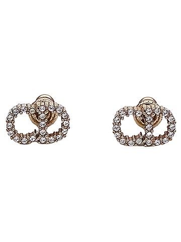 Christian Dior Christian Dior Dior Earrings for Women, Brand Name, Rhinestone, Gold Accessory (view 1)