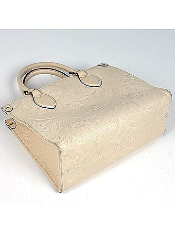 Louis Vuitton Louis Vuitton OnTheGo PM Handbag, 2-Way, Monogram Empreinte, Cream, M46569, Women's (view 2)