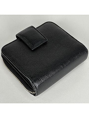 Yves Saint Laurent Yves Saint Laurent bi-fold leather wallet, black, 568985, women's. (view 2)