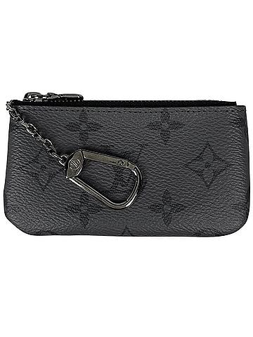 Louis Vuitton Louis Vuitton Pochette Cle Card &amp; Accessory Key Case, Wallet Coin Monogram Eclipse/Monogram Reverse, Noir (Black), M80905, Men's (view 1)
