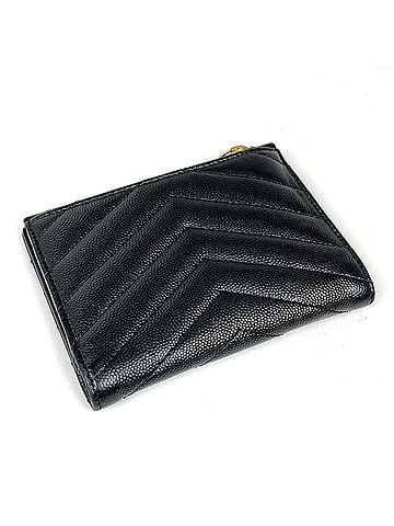 Yves Saint Laurent Yves Saint Laurent bi-fold leather wallet, black, 668287, women's. (view 2)