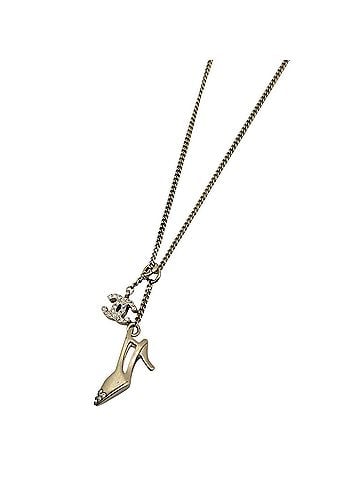 Chanel Chanel necklace, Coco Mark, high heels, GP, rhinestone, gold, women's. (view 1)