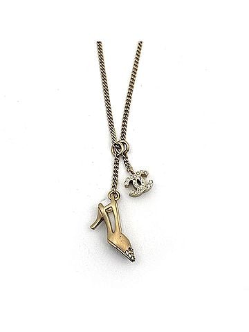 Chanel Chanel necklace, Coco Mark, high heels, GP, rhinestone, gold, women's. (view 2)