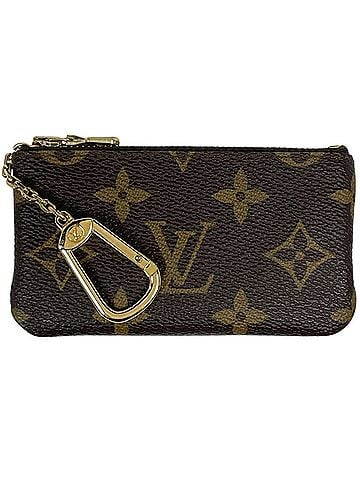Louis Vuitton Louis Vuitton Pochette Clé Wallet/Coin Case with Keyring, Monogram Brown, M62650, Women's (view 1)
