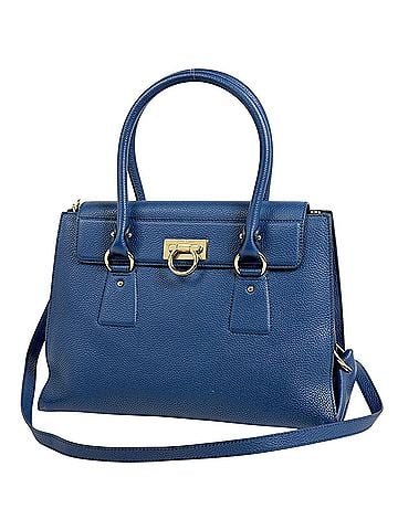 Salvatore Ferragamo Salvatore Ferragamo Gancini 2-way Leather Handbag, Blue, F293, Women's (view 1)