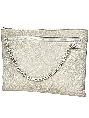 Louis Vuitton Louis Vuitton Pochette A4 Clutch Bag, Taurillon Leather, Ivory, M67462, Men's (view 1)