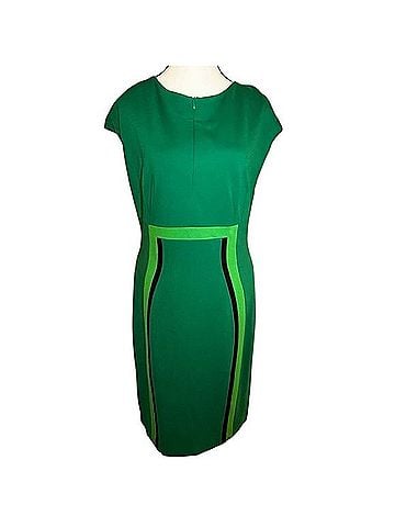 Escada Double Zip Leaf Green Sheath Dress Casual Dress (view 1)