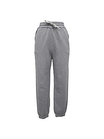 Miu Miu Miu Miu Embroidered Logo Track Pants in Grey Cotton (view 1)