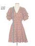 1.State Printed V-Neck Tiered Bubble Puff Sleeve Mini 1.State Cocktail Dress - photo 5