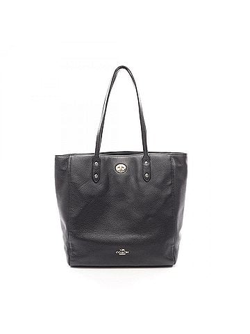 Coach Coach tote bag, handbag, leather, women's, black. (view 1)