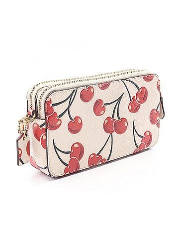 Coach Coach Kira Crossbody Bag with Cherry Leather Shoulder Bag/Handbag for Women, Ivory, Red, Black (CA139) (view 2)