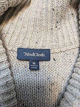 ModCloth speckled oatmeal cable knit Cardigan (view 2)