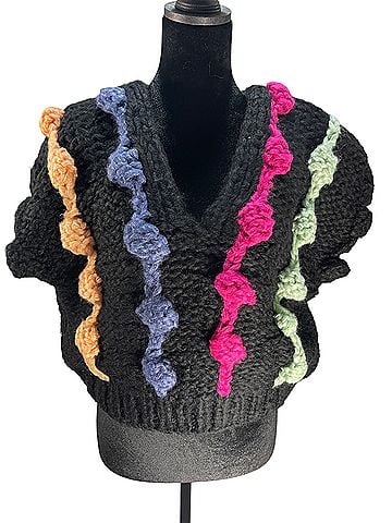 Saachi Chunky Bauble Knit Sweater Vest NWOT Pullover Sweater (view 1)
