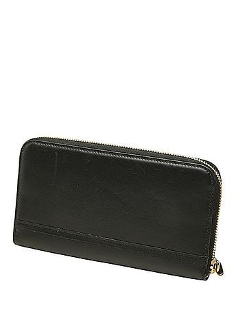 Salvatore Ferragamo Salvatore Ferragamo Gancini Round Zip Long Wallet, Black Leather, Women's (view 2)