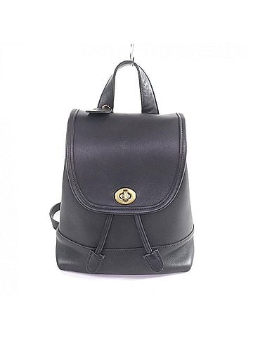 Coach COACH 9960 Old Coach Charm Turnlock Glove Leather Backpack/Daypack Black Gold Hardware Women's (view 1)