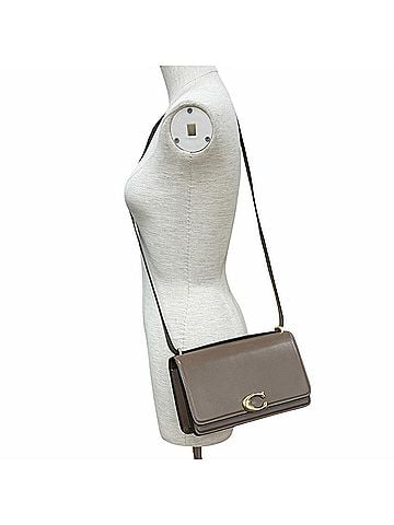 Coach COACH CC416 Bandit Shoulder Bag with Charm, Leather Crossbody Bag, Brown Gold Hardware, Women's (view 2)