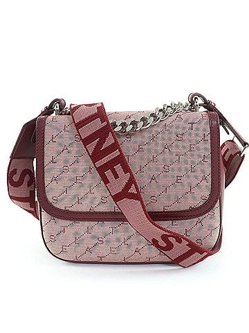Stella McCartney Stella McCartney 581291 Monogram Canvas Logo Shoulder 2-Way Leather Bag, Bordeaux, Made in Italy, Women's (view 1)