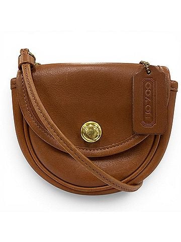 Coach COACH Vintage 9826 Old Coach Mini Shoulder Bag with Charm, Glove Leather, Brown, Women's (view 1)
