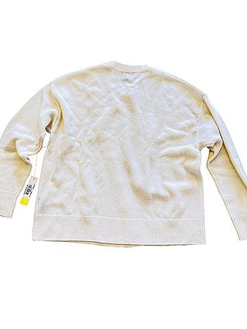 Summersalt The Luxe Cashmere Blend Diagonal-Button Crewneck Sweater Wool Sweater (view 2)