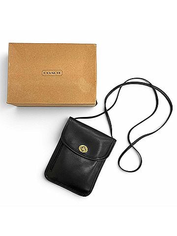 Coach COACH Vintage 6908 Glove Leather Old Coach Turnlock Tourist Pouch Shoulder Bag Black Women's (view 2)