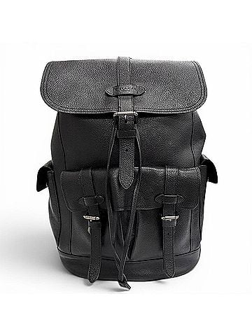 Coach COACH F36811 Hudson Logo Leather Patch Backpack Daypack Black Men's (view 1)