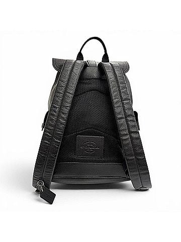 Coach COACH F36811 Hudson Logo Leather Patch Backpack Daypack Black Men's (view 2)
