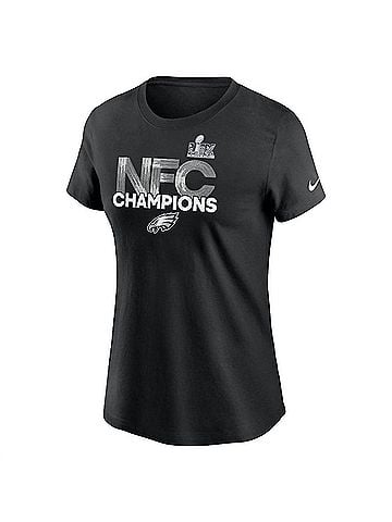 Nike Women's Philadelphia Eagles 2024 Nfc Champions T-Shirt in Black (view 2)