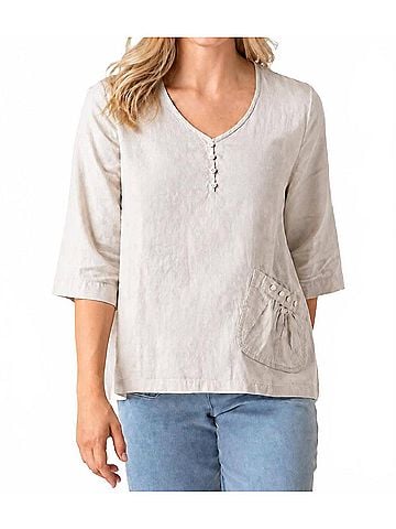 Habitat Lightweight V-Neck Pullover in Oatmeal (view 2)