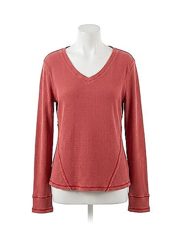 Habitat Waffle Knit Wrap Seam Top in Garnet (view 1)
