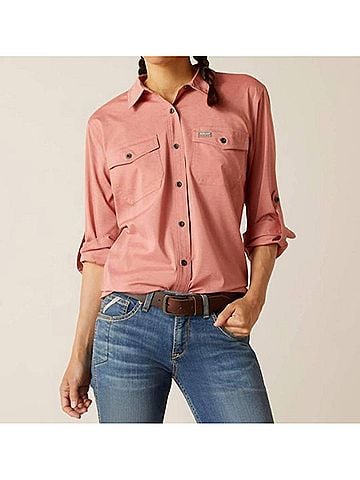 Ariat Venttek Made Tough Durastretch Shirt in Heather_red (view 2)