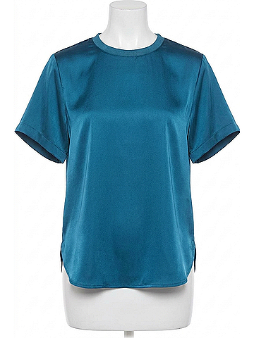 Lyssé Aline Crew Neck Mix Media Top in Irish Blue (view 1)